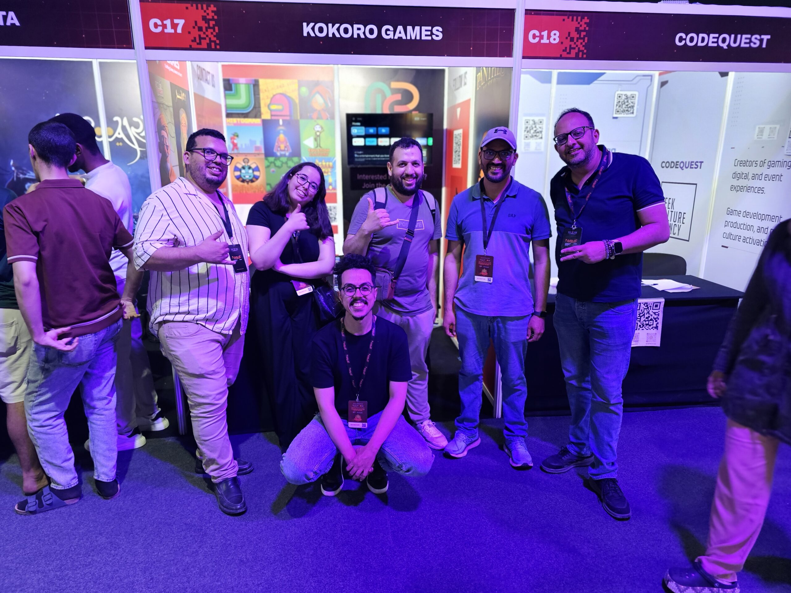 Gaming au Maroc Photo de la team sur le stand kokoro Games